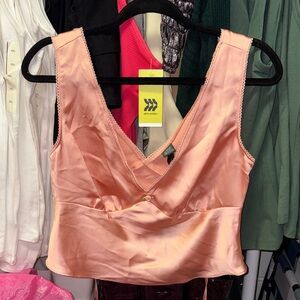 Wild Fable Peach Satin Top